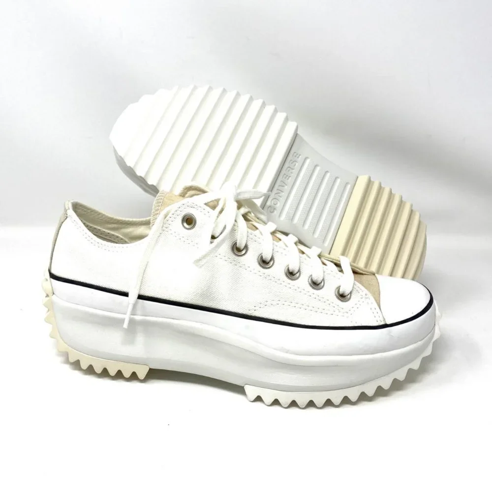 Converse Men 171895C Run Star Hike Ox Vintage White Egret Canvas Platform Sneake - Picture 6 of 10